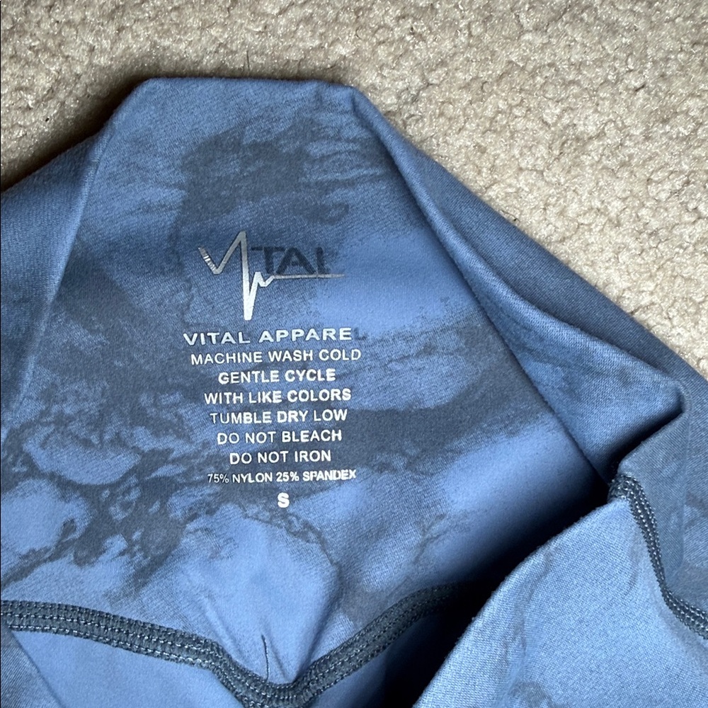 Women's Blue Marble Legging / sports bra set - Picture 3 of 5